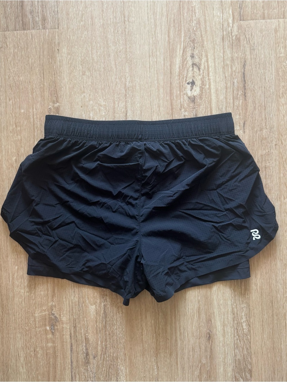 Women's Black Athletic Running Shorts with Lined Inner Brief - Picture 2 of 5